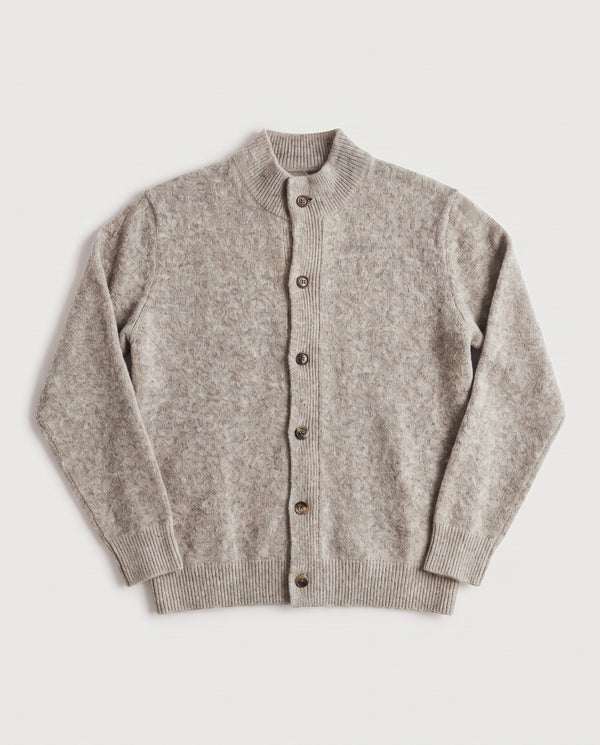 Mock Neck Cardigan Oat