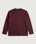 Long Sleeve Tee Burgundy flat lay, front