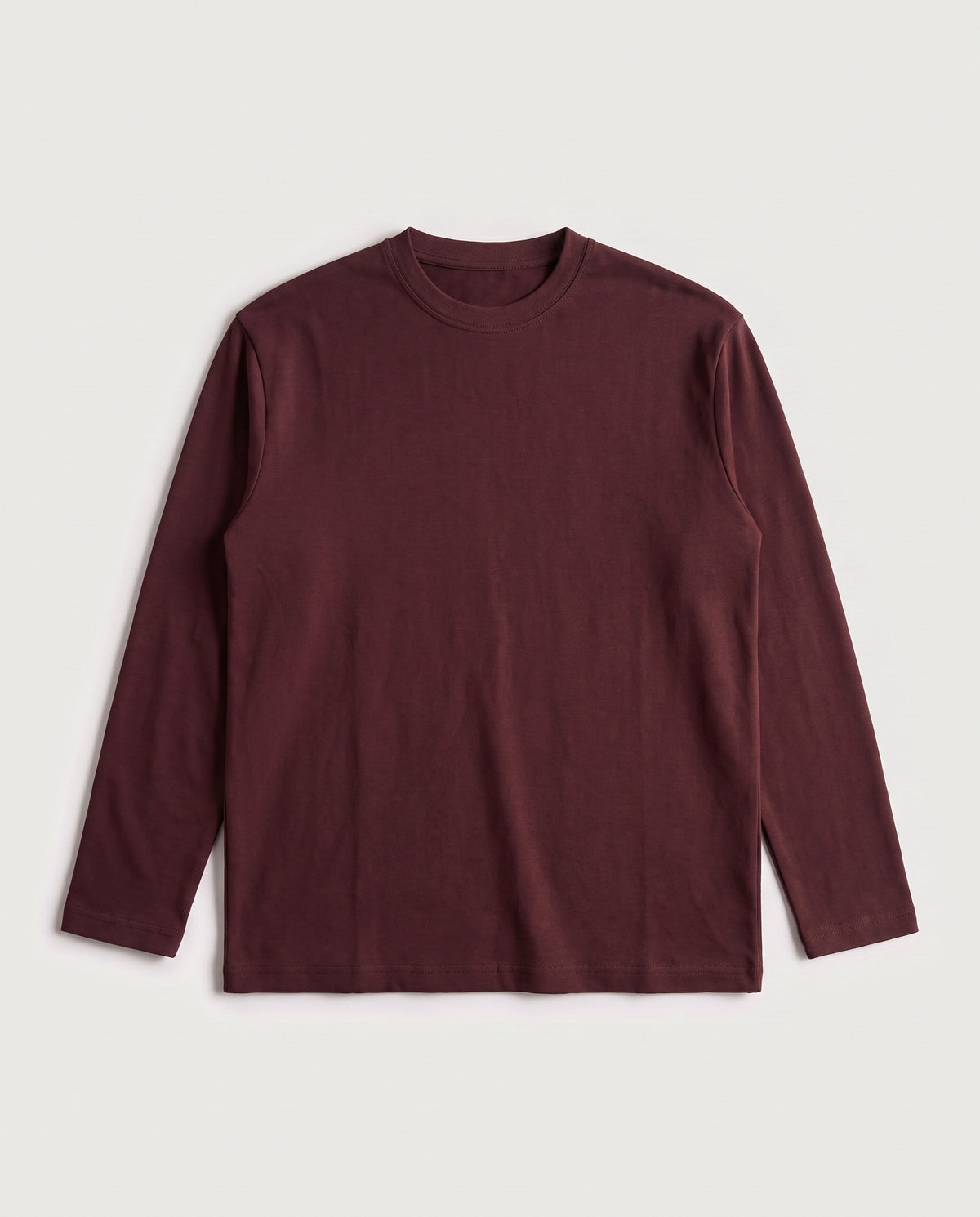 Long Sleeve Tee Burgundy flat lay, front
