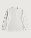 Long Sleeve Henley White flat lay, front