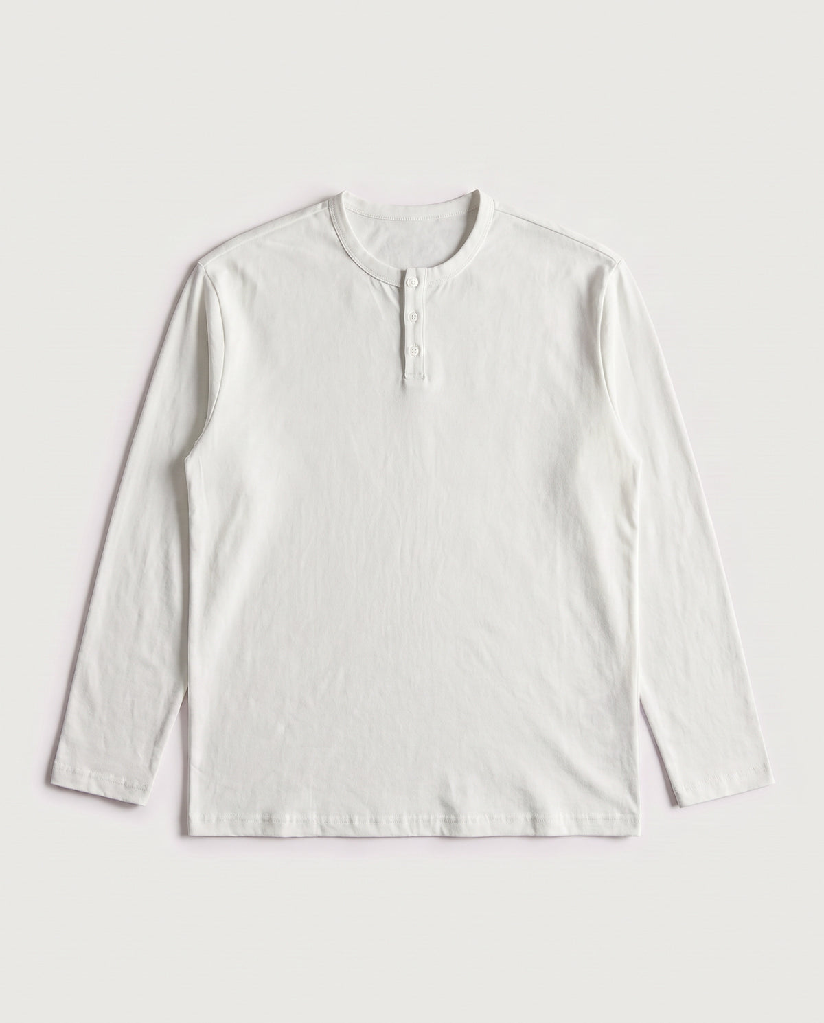 Long Sleeve Henley White flat lay, front