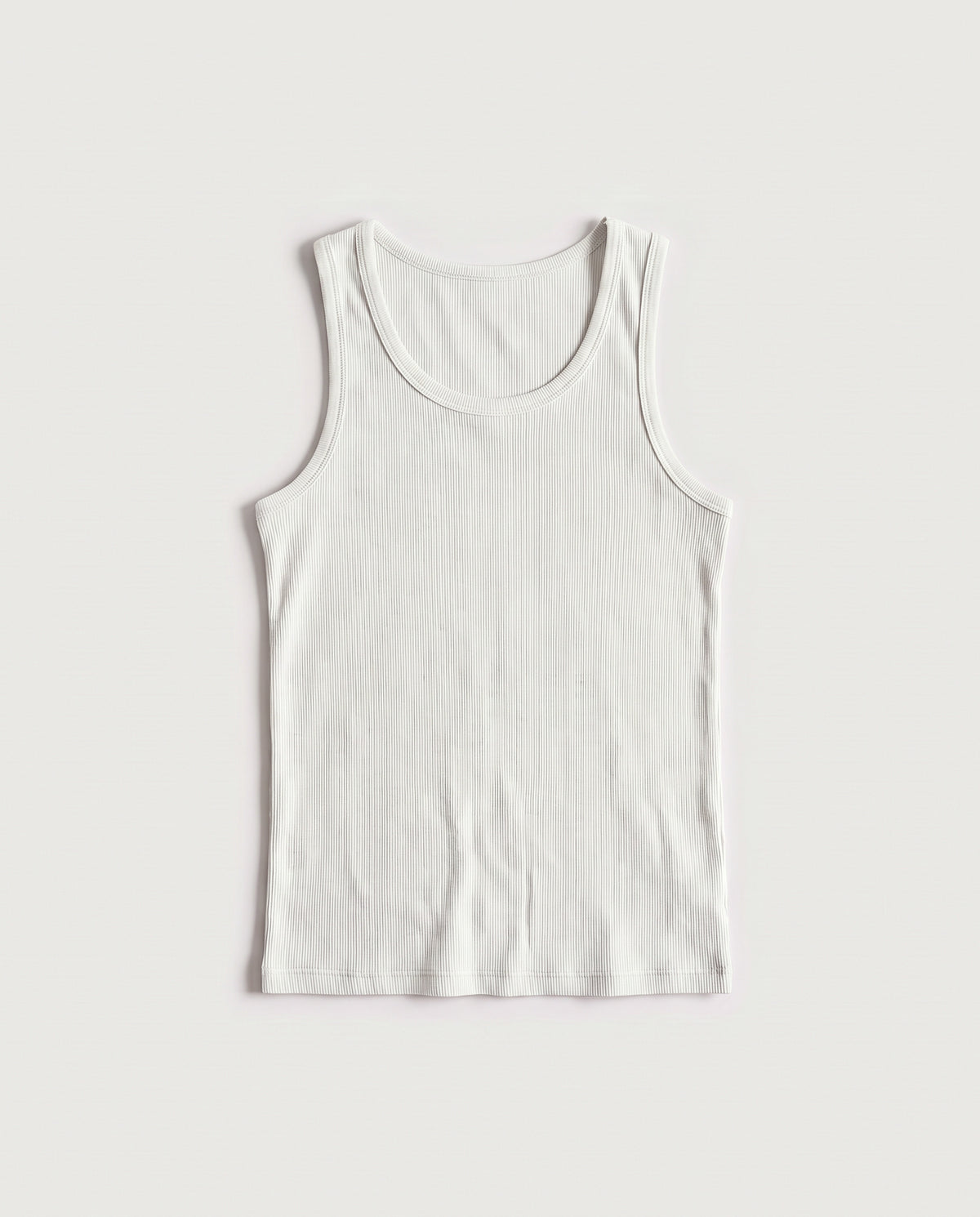 Ribbed Vest White flat lay, front