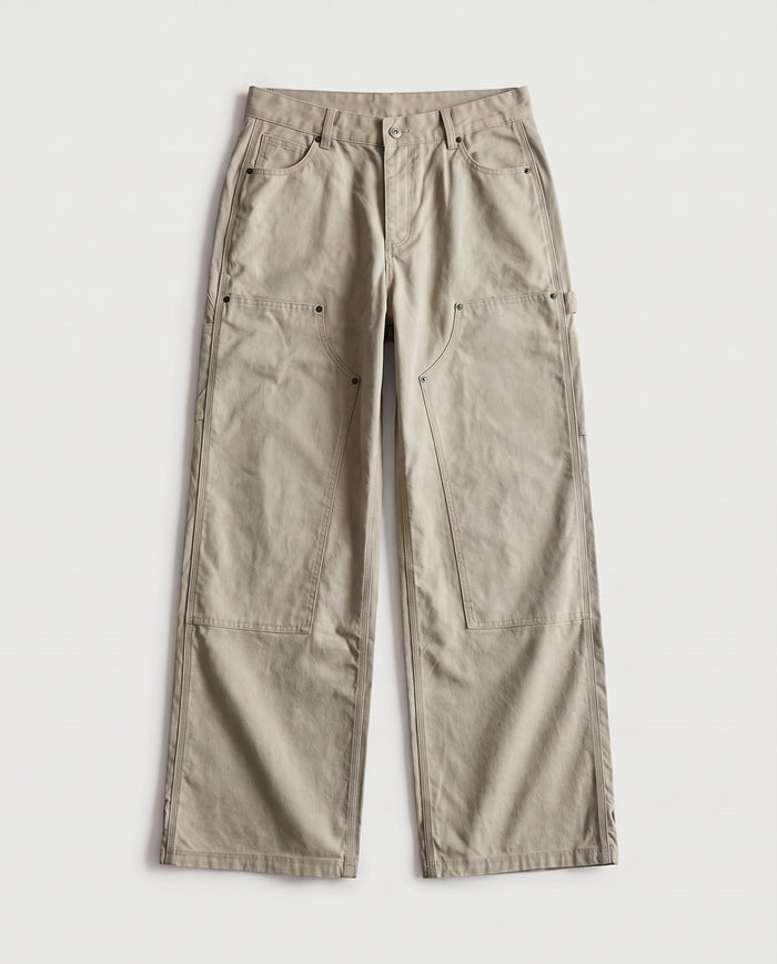 Double Knee Work Trousers Light Khaki