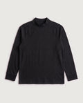 Fleece Base Layer Black Half High Neck flat lay, front