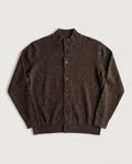 Mock Neck Cardigan Brown Fleck flat lay, front