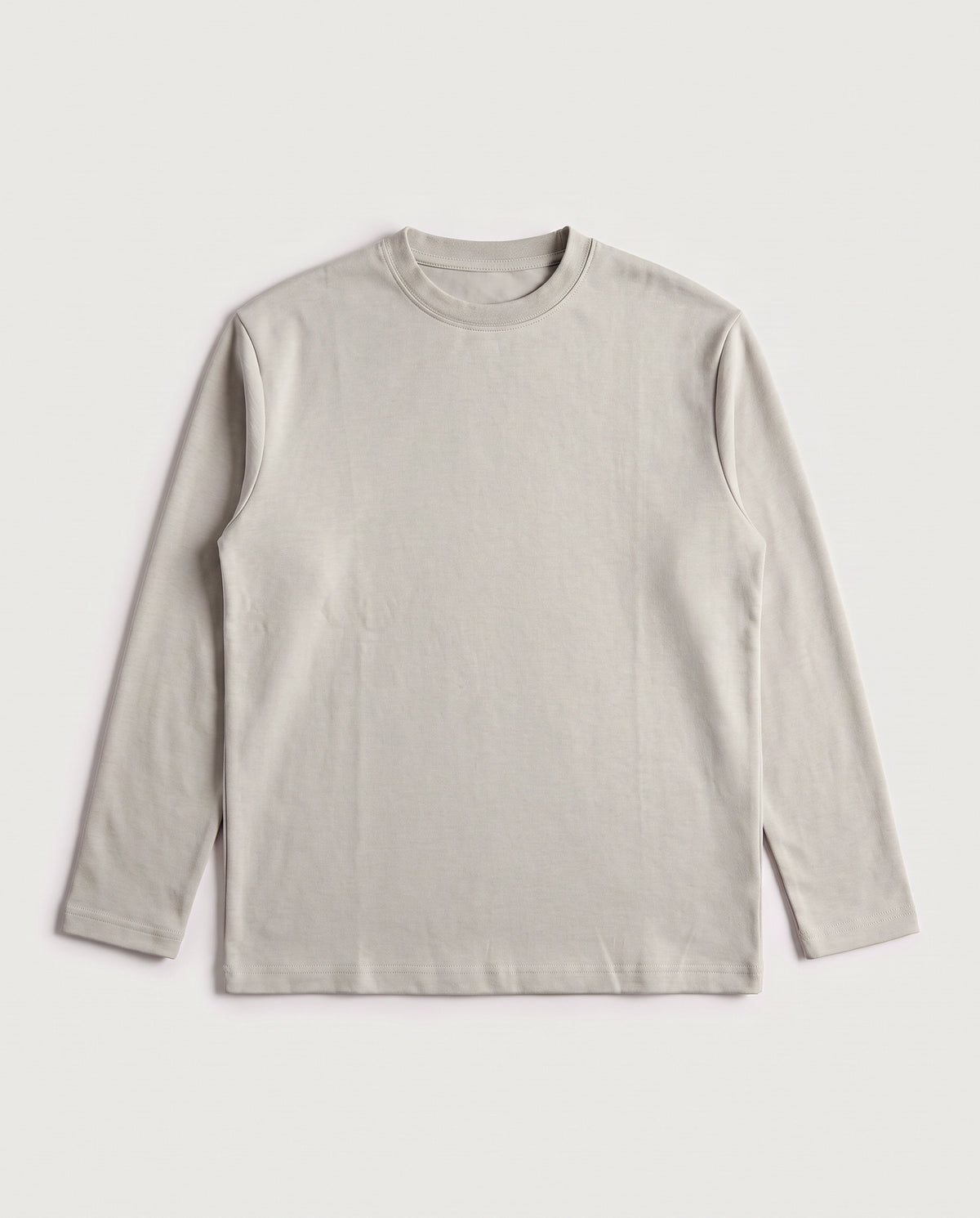 Long Sleeve Tee Beige flat lay, front