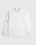 Fleece Base Layer White Half High Neck flat lay, front