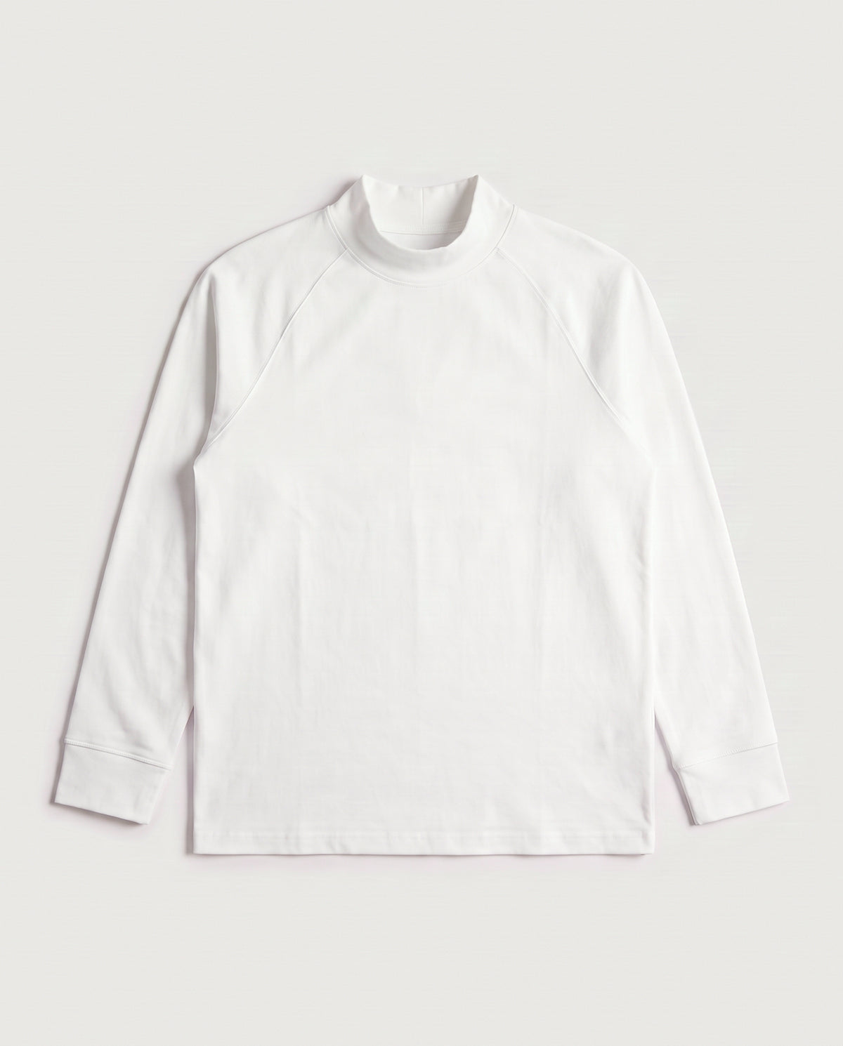 Fleece Base Layer White Half High Neck flat lay, front