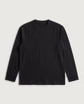 Fleece Base Layer Black Crew Neck flat lay, front