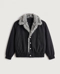 Fur Collar Padded Jacket Black flat lay, front