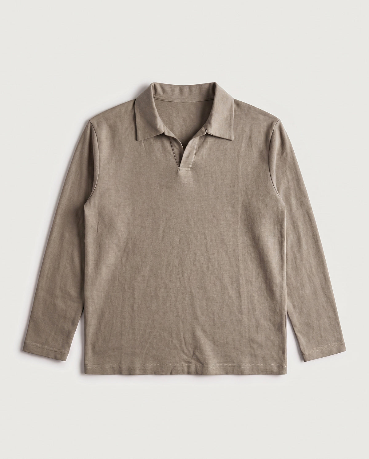 Long Sleeve Polo Linen flat lay, front
