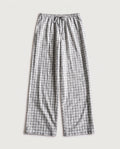 Check Drawstring Trousers White Check flat lay, front