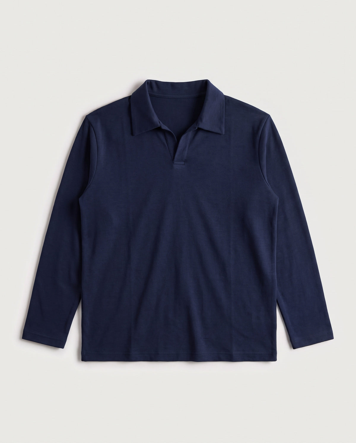Long Sleeve Polo Navy flat lay, front
