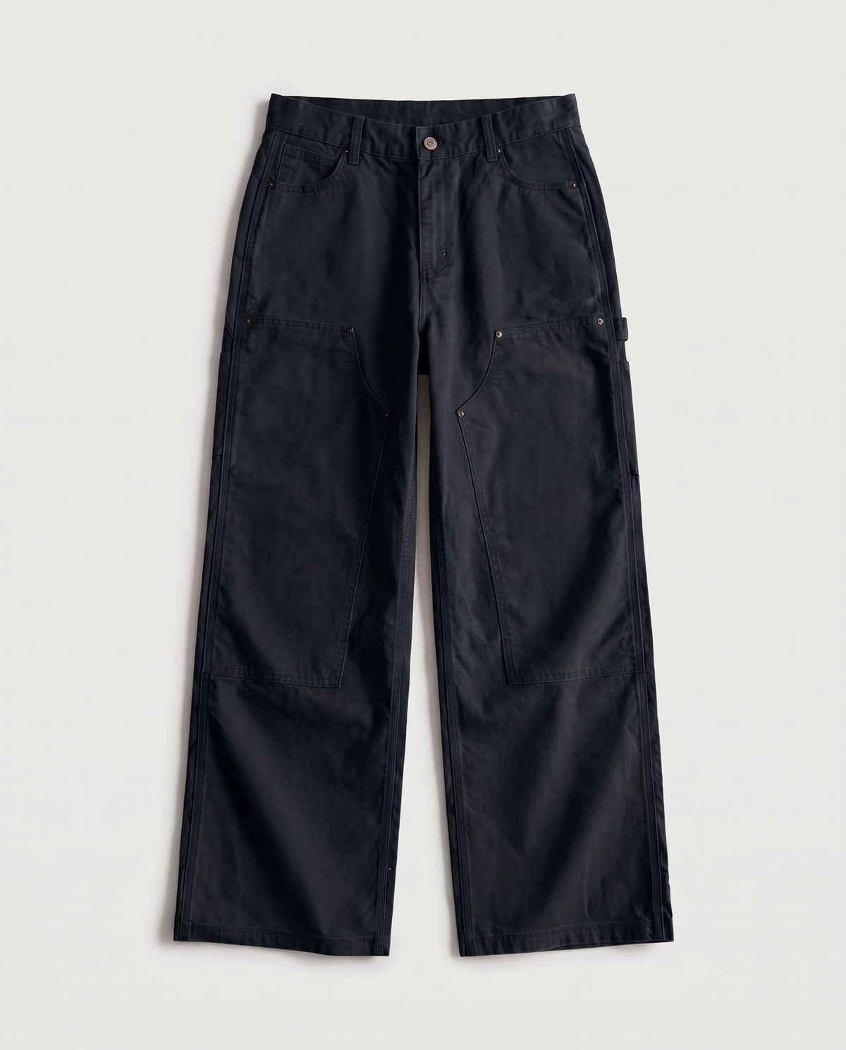 Double Knee Work Trousers Petrol Blue flat lay, front