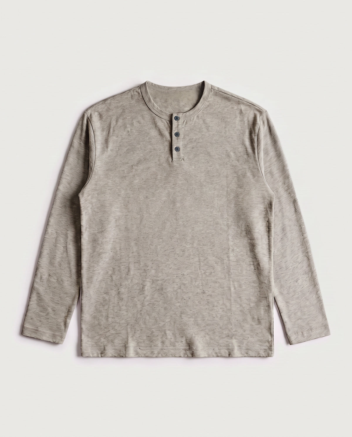 Long Sleeve Henley Oatmeal flat lay, front