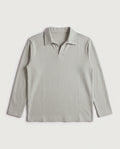 Long Sleeve Polo Beige flat lay, front