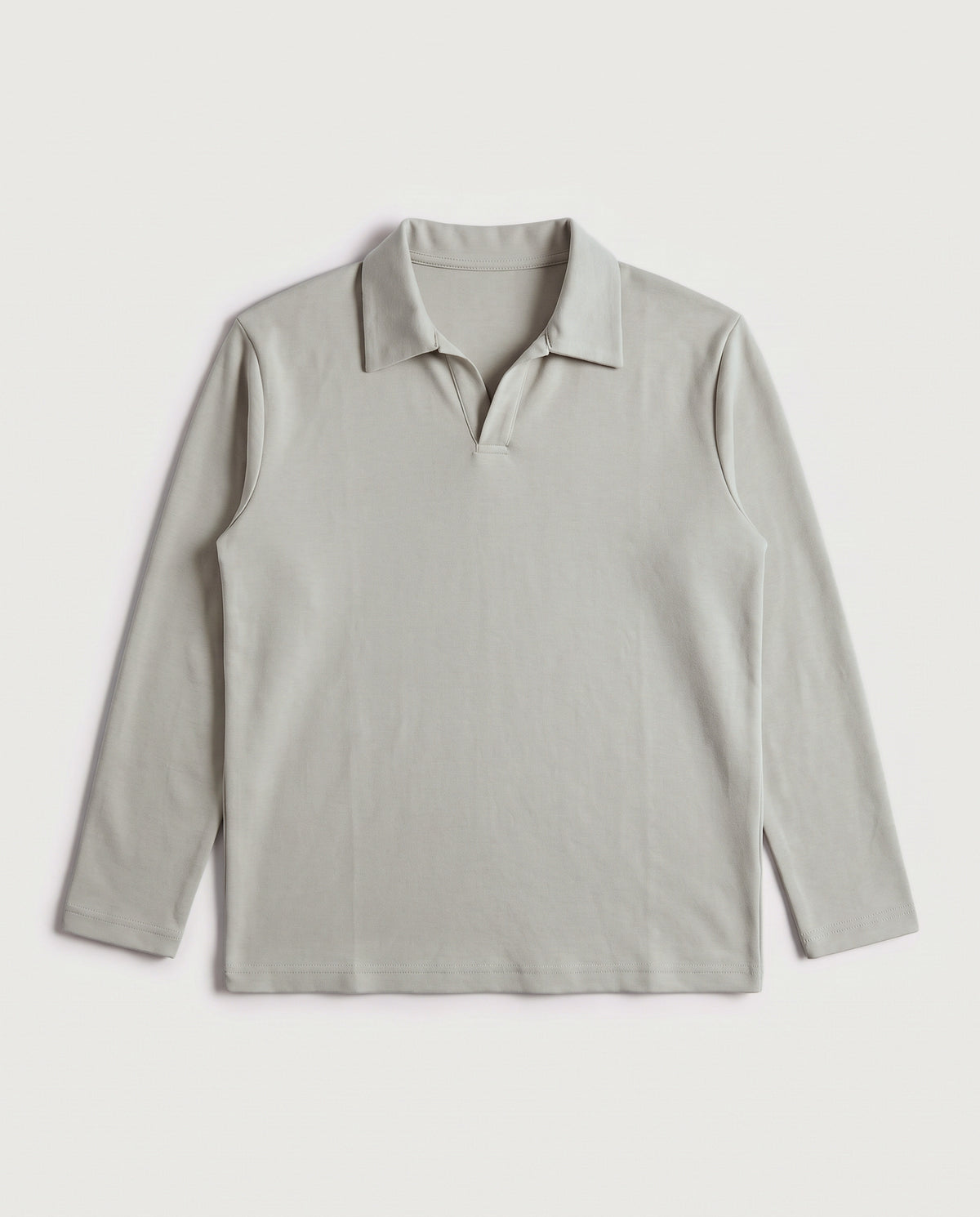 Long Sleeve Polo Beige flat lay, front