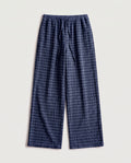 Check Drawstring Trousers Navy Check flat lay, front