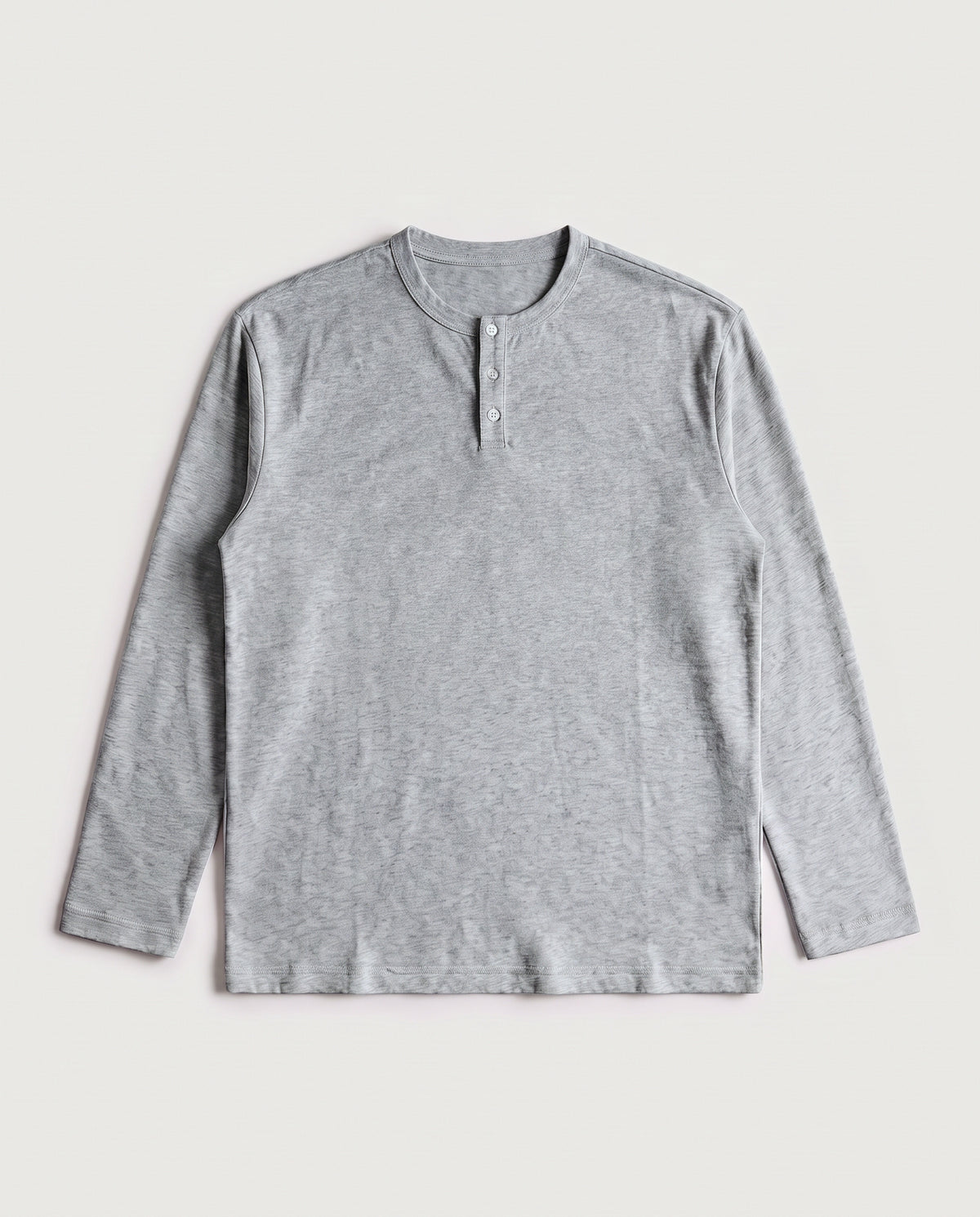 Long Sleeve Henley Grey Marl flat lay, front