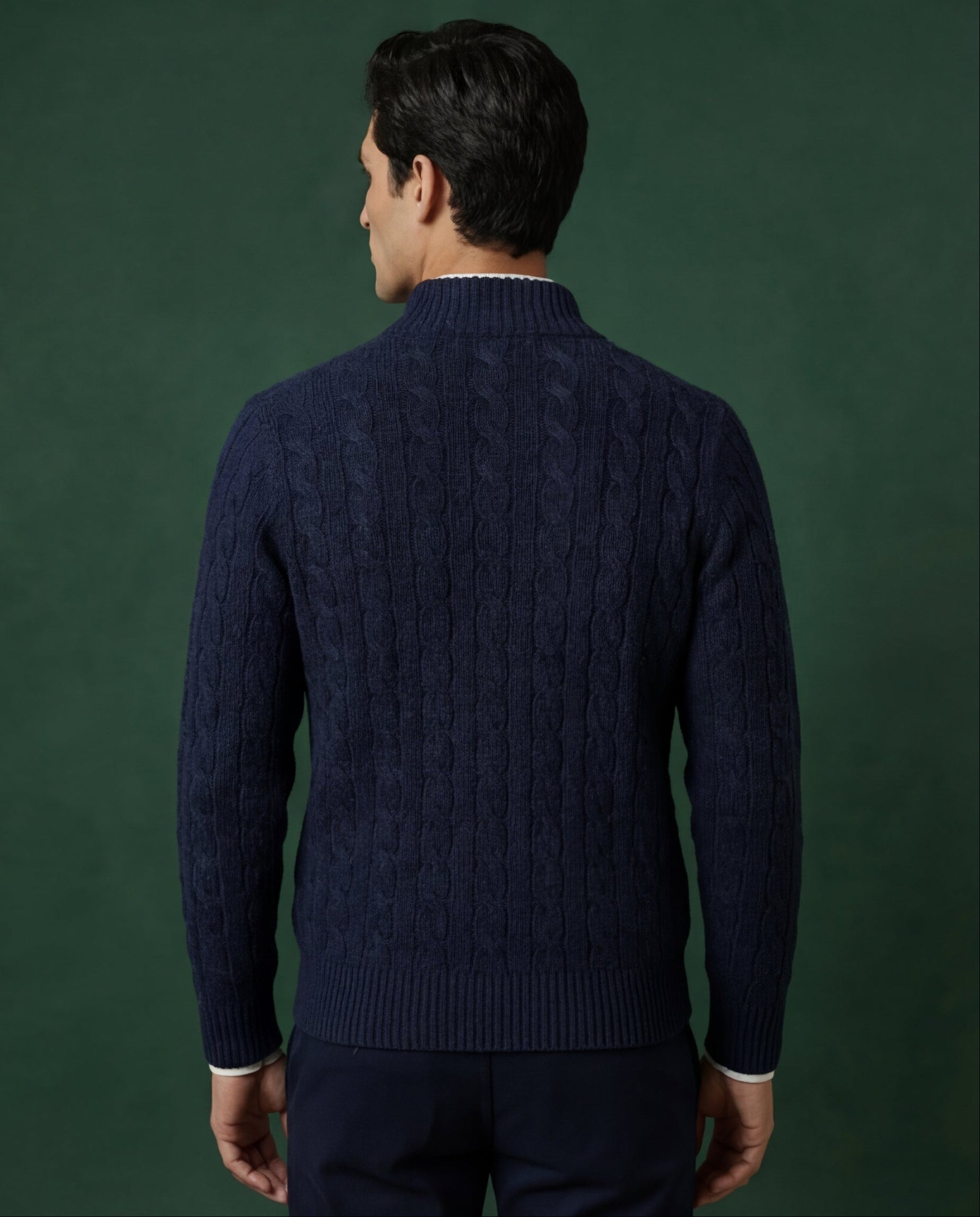 Nocturne Cable Quarter Zip Midnight