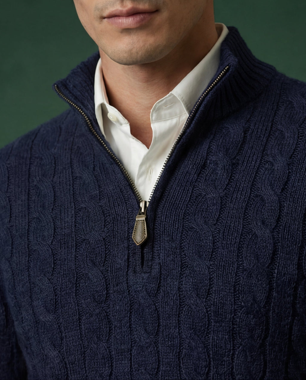 Nocturne Cable Quarter Zip Midnight