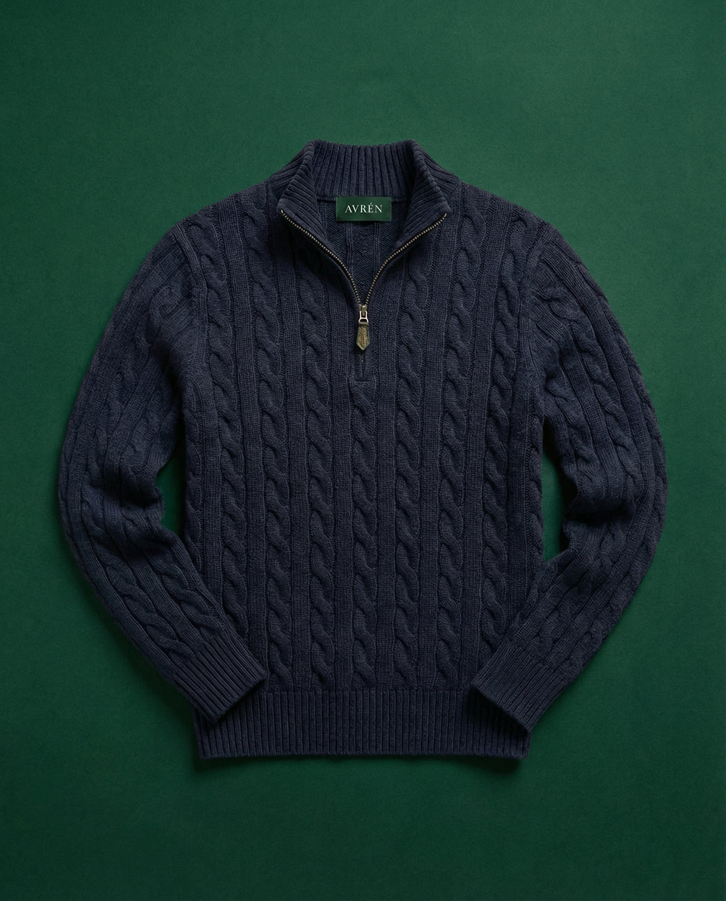 Nocturne Cable Quarter Zip Midnight