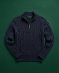 Nocturne Cable Quarter Zip Midnight